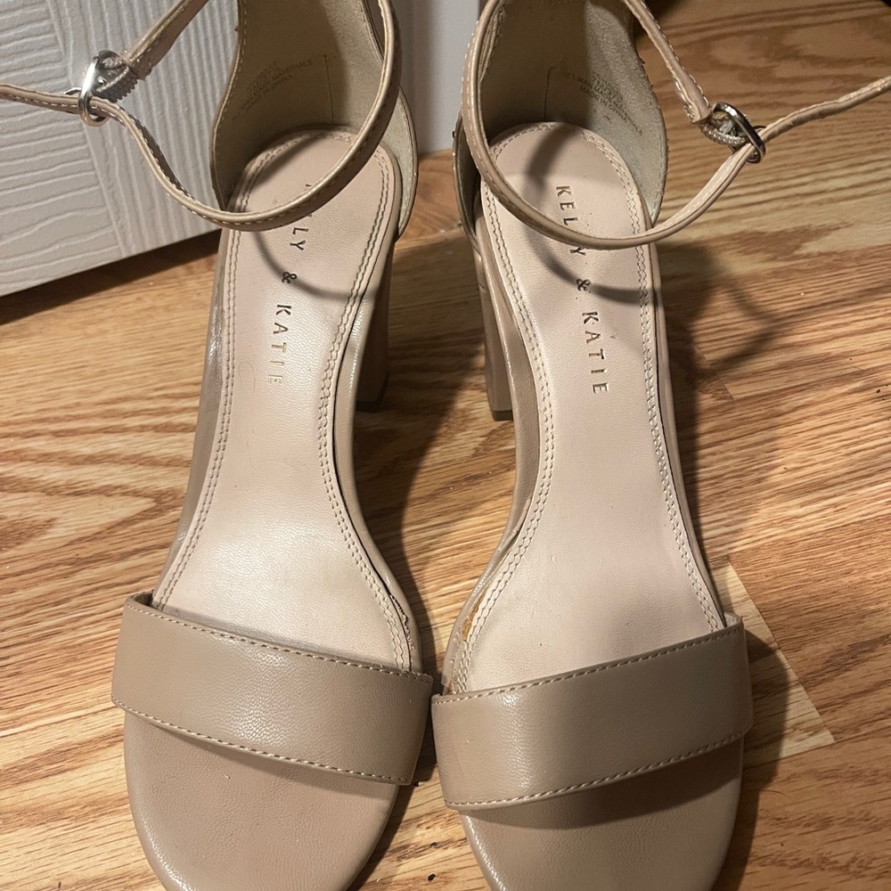 Kelly & Katie Nude Strap Heels